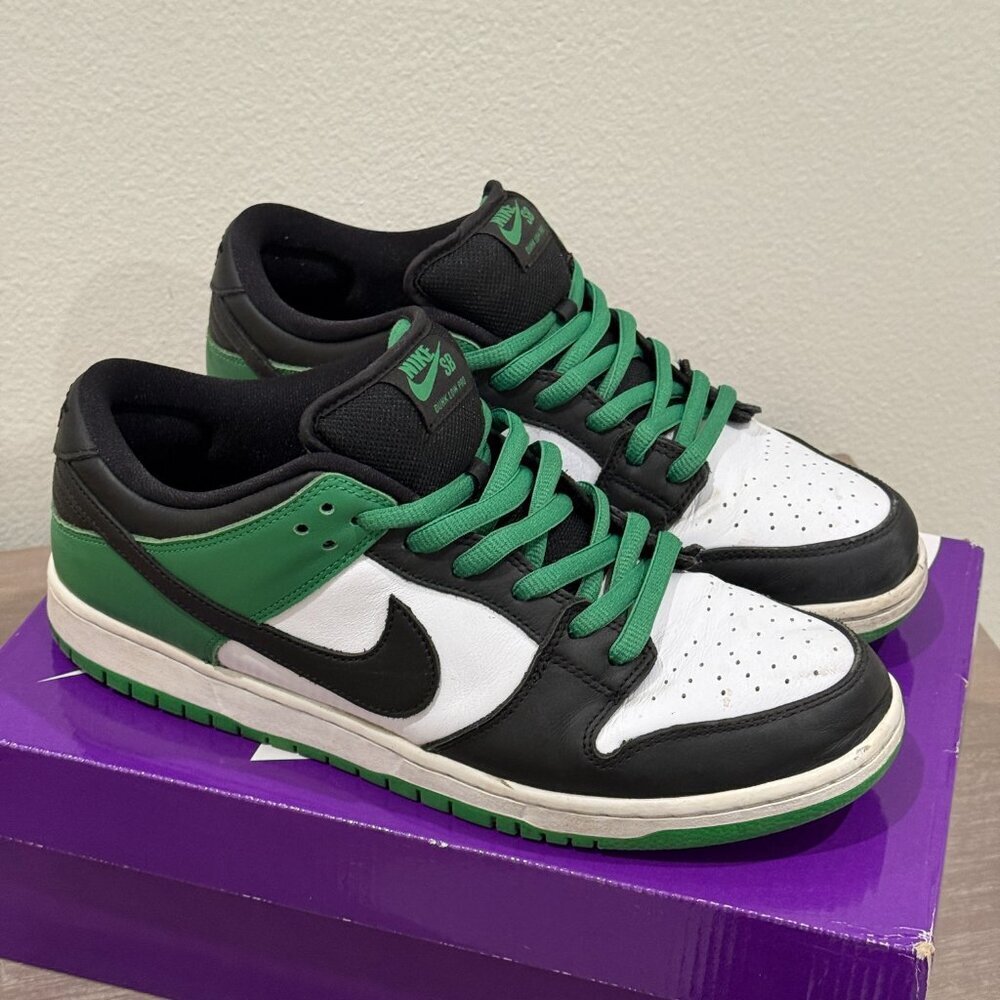 NIKE SB DUNK LOW PRO CLASSIC GREEN/BLACK-WHITE VERT CLASSIQUE/BLANC/NOIR - Picture 2 of 10